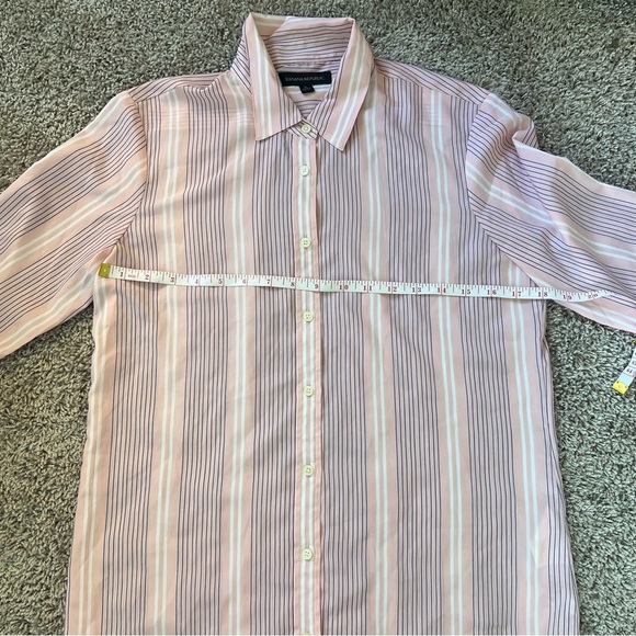 {Banana Republic} Pink and Blue Striped Button Down Shirt - Picture 5 of 7